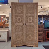 Indian Hand Carved Solid Wooden Cupboard Wardrobe D47
